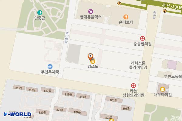 파크리움 위치 지도 — 경기도 부천시 원미구 석천로169번길 34(중동)