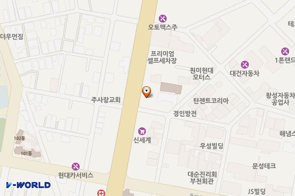 부천한병원 위치 지도 — 경기도 부천시 원미구 부천로 170(춘의동)