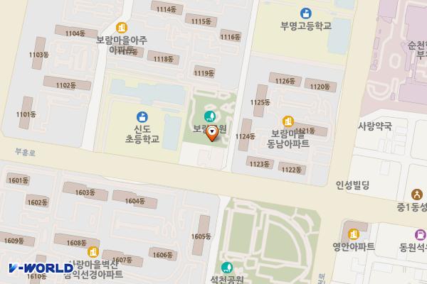 보람어린이공원 위치 지도 — 경기도 부천시 원미구 부흥로 151(중동)