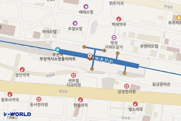 부천지하상가 위치 지도 — 경기도 부천시 소사구 부천로 지하1-1(심곡동)