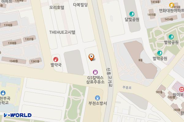 아이엔유 포비스타 오피스텔 위치 지도 — 경기도 부천시 원미구 부흥로315번길 14(중동)