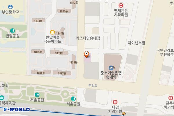 자생한방병원 위치 지도 — 경기도 부천시 원미구 부일로191번길 17(상동)