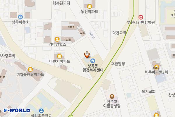 성곡동 행정복지센터 위치 지도 — 경기도 부천시 오정구 성오로 25(여월동)