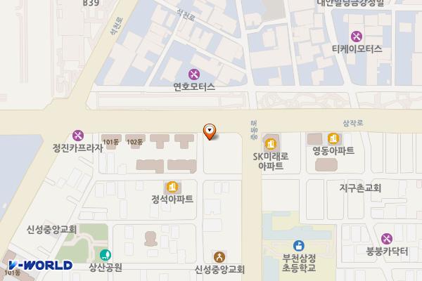 ㈜삼정주유소 위치 지도 — 경기도 부천시 오정구 중동로 447(삼정동)