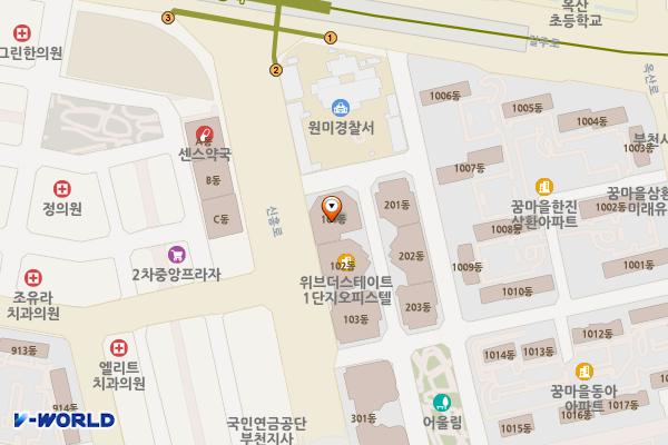 위브더스테이트1단지 위치 지도 — 경기도 부천시 원미구 신흥로 190(중동)