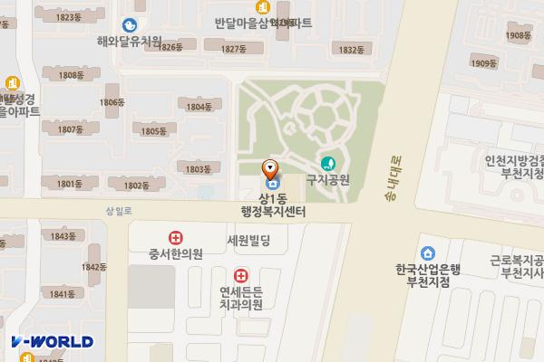 상1동 행정복지센터 위치 지도 — 경기도 부천시 원미구 상일로 97(상동)