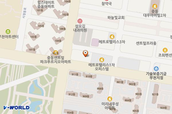 루미아트클래식 위치 지도 — 경기도 부천시 원미구 소향로 195(중동)