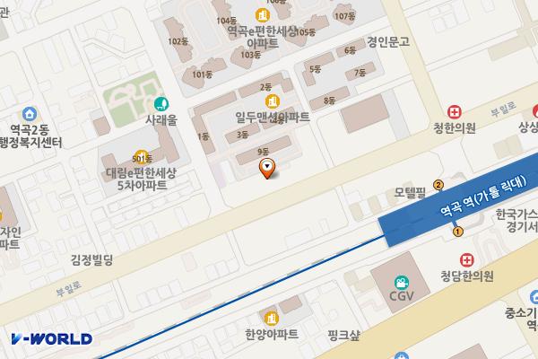 역곡동우체국 위치 지도 — 경기도 부천시 원미구 부일로 717(역곡동)
