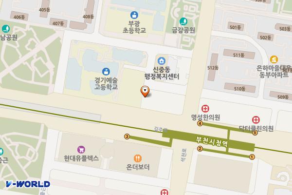 에스티마오피스텔 위치 지도 — 경기도 부천시 원미구 길주로 177(중동)