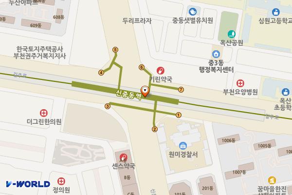 신중동역 위치 지도 — 경기도 부천시 원미구 길주로 지하 314(중동)