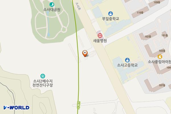 소사공영버스차고지 위치 지도 — 경기도 부천시 소사구 소사로 77(소사본동)