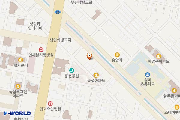 부흥로 406 건물 위치 지도 — 경기도 부천시 원미구 부흥로 406(심곡동)