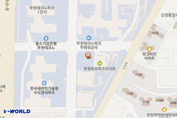 부천로보파크 위치 지도 — 경기도 부천시 원미구 평천로 655(약대동)