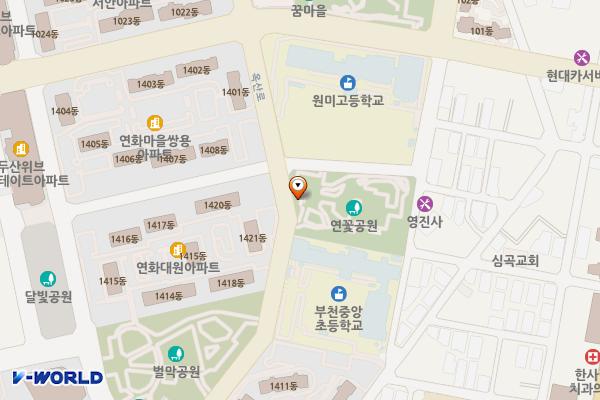 연꽃어린이공원 위치 지도 — 경기도 부천시 원미구 옥산로 38(중동)