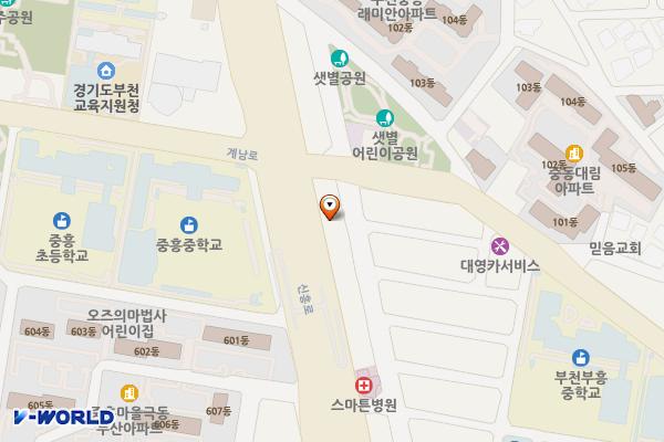 연안빌딩 위치 지도 — 경기도 부천시 원미구 신흥로 252(중동)