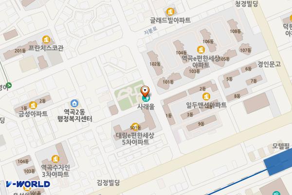 사래울어린이공원 위치 지도 — 경기도 부천시 원미구 부일로711번길 29(역곡동)