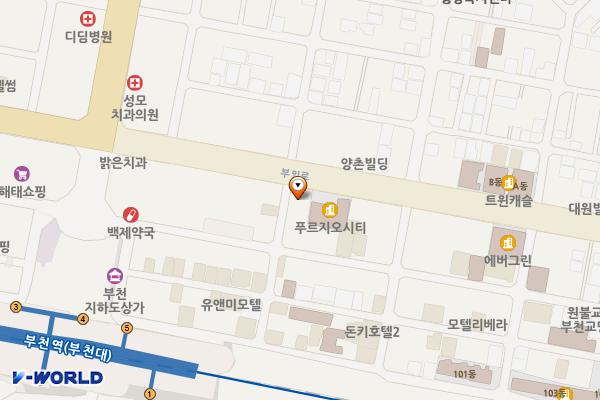 정주빌딩 위치 지도 — 경기도 부천시 원미구 부일로 496(심곡동)