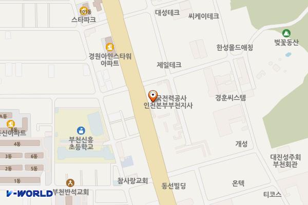 한국전력공사 부천지사 위치 지도 — 경기도 부천시 원미구 부천로264번길 4(도당동)