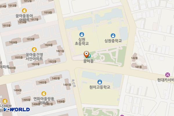꿈마을어린이공원 위치 지도 — 경기도 부천시 원미구 조마루로 343(중동)