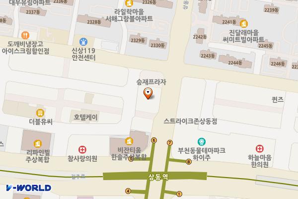 상동프라자 위치 지도 — 경기도 부천시 원미구 상동로 109(상동)