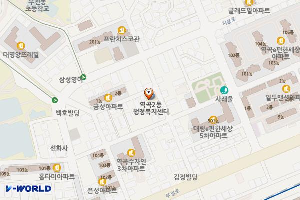 역곡2동 행정복지센터 위치 지도 — 경기도 부천시 원미구 부일로699번길 35(역곡동)