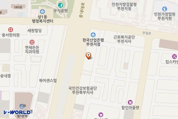 메리츠화재 위치 지도 — 경기도 부천시 원미구 송내대로 80(상동)