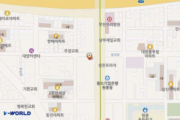 스카이빌딩 위치 지도 — 경기도 부천시 오정구 소사로 713(원종동)