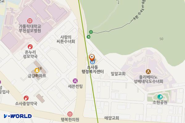 소사동 행정복지센터 위치 지도 — 경기도 부천시 원미구 소사로310번길 3-9(소사동)