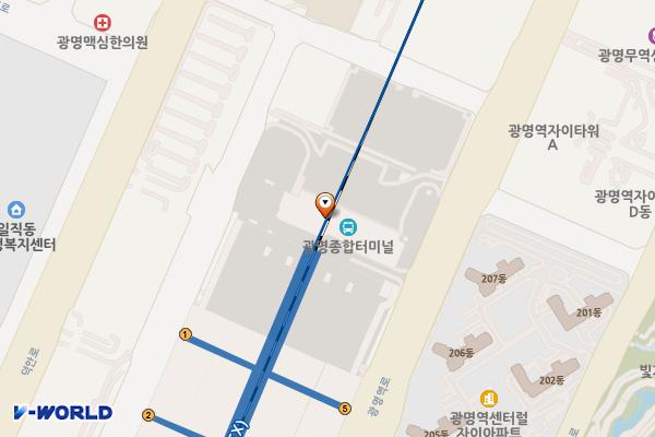 광명종합터미널(광명역복합터미널) 위치 지도 — 경기도 광명시 광명역로 51(광명종합터미널)