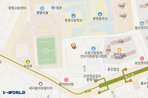 한국전력공사 광명지점 위치 지도 — 경기도 광명시 철산로 3-13
