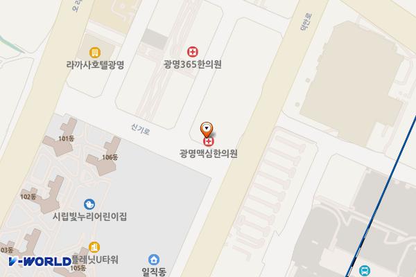 대호엠스퀘어(GS STEEL TOWER) 위치 지도 — 경기도 광명시 신기로 21