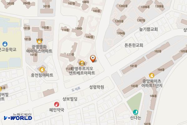 광명7동 행정복지센터 위치 지도 — 경기도 광명시 새터로 13(광명동)