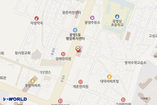 예지원요양병원 위치 지도 — 경기도 광명시 광명로 844 (광명동, 예지원 요양병원)