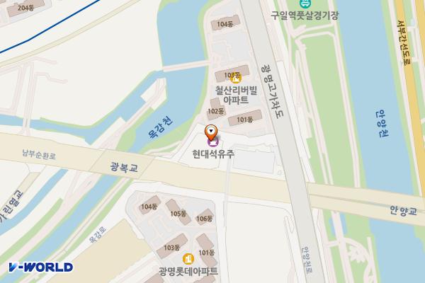 현대주유소 위치 지도 — 경기도 광명시 남부순환로 997 (철산동, 현대주유소)