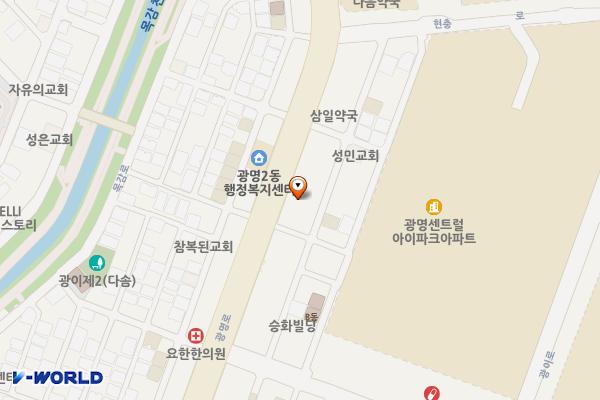 광명2동 우체국 위치 지도 — 경기도 광명시 광명로 944