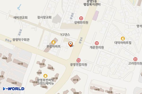 광명6동 우체국 위치 지도 — 경기도 광명시 광명로 827