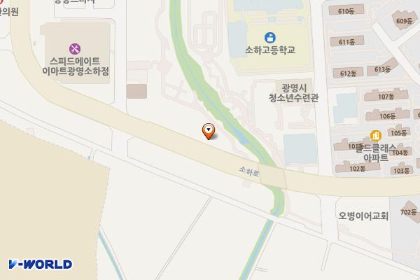한내근린공원(공원관리소) 위치 지도 — 경기도 광명시 소하로 121