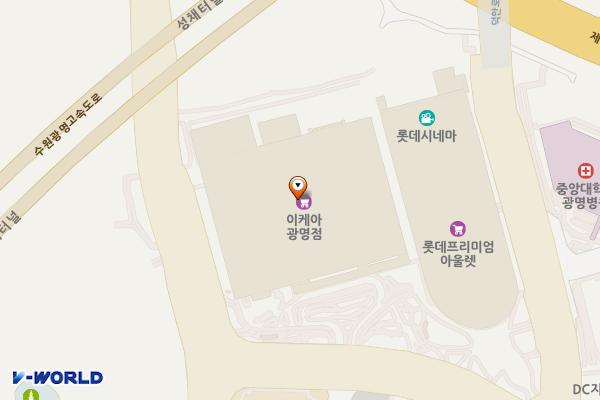 롯데프리미엄아울렛 위치 지도 — 경기도 광명시 일직로 17 (일직동, 롯데아울렛)