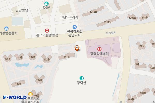 광명시 가족센터 위치 지도 — 경기도 광명시 디지털로 34 2층
