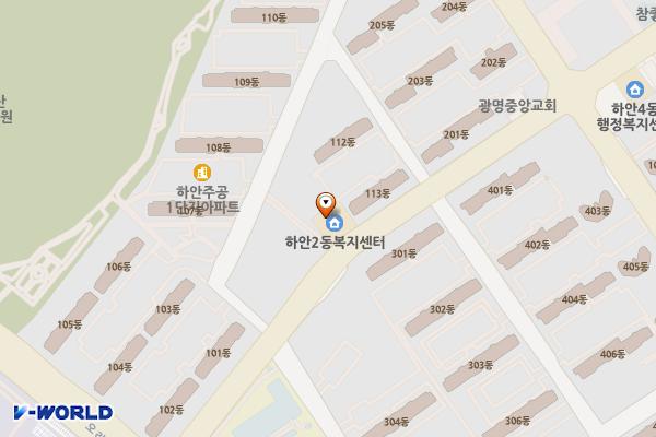 하안2동 행정복지센터 위치 지도 — 경기도 광명시 안현로 25