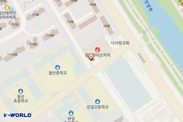세이브존(광명점) 위치 지도 — 경기도 광명시 철망산로 87 (철산동, 세이브존)