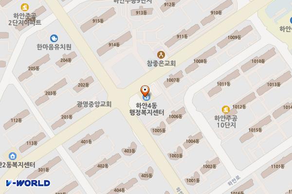 하안4동 행정복지센터 위치 지도 — 경기도 광명시 안현로 54