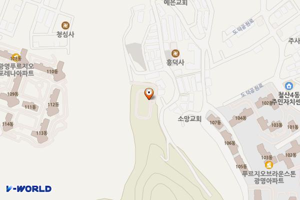 철산배수지 화장실 위치 지도 — 경기도 광명시 가림로201번안길 14-4