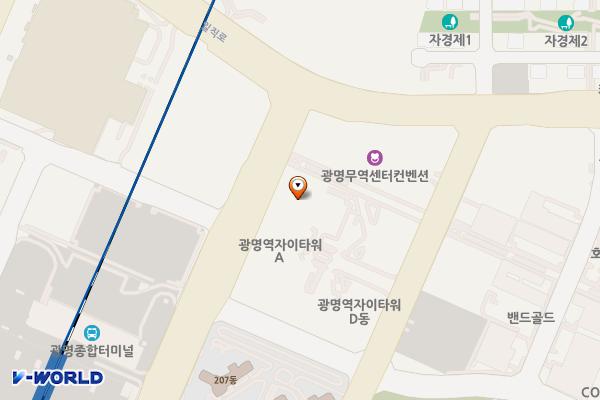 광명역자이TOWER 위치 지도 — 경기도 광명시 일직동 515-1 외1필지