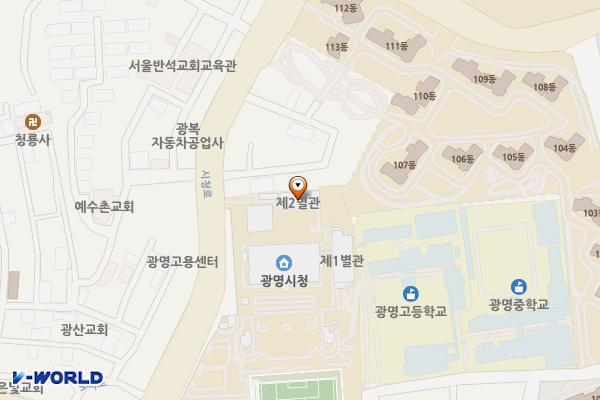 광명시청 위치 지도 — 경기도 광명시 시청로 20