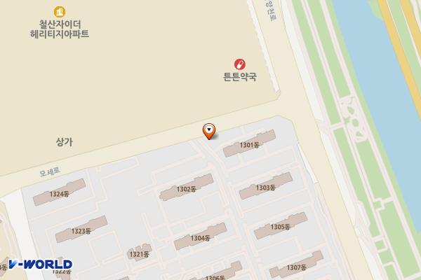 철산3동 우체국 위치 지도 — 경기도 광명시 모세로 54
