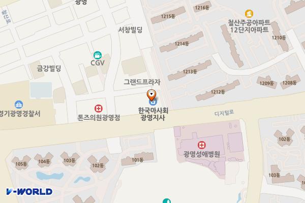 정인코아빌딩 위치 지도 — 경기도 광명시 디지털로 29, 철산동