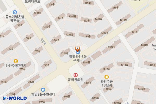 하안3동 우체국 위치 지도 — 경기도 광명시 금당로 45