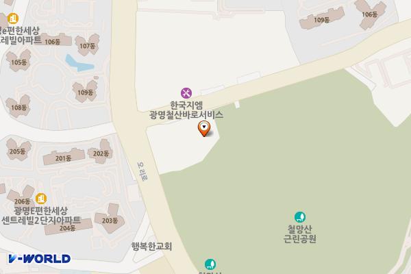 평생학습원 위치 지도 — 경기도 광명시 하안동 철망산로 2