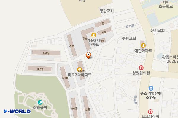 개운어린이공원 위치 지도 — 경기도 광명시 영당안로 49